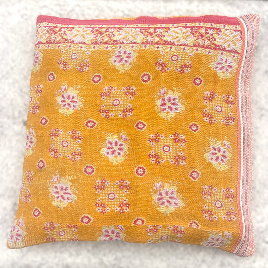 vintage kantha cushion