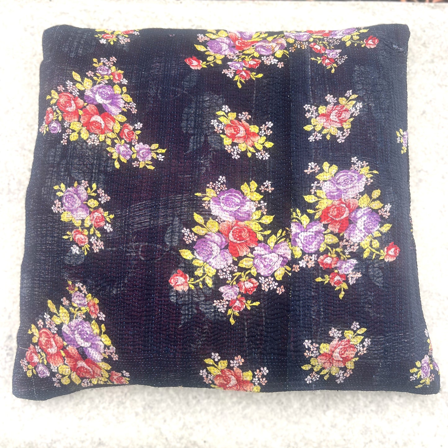 vintage kantha cushion