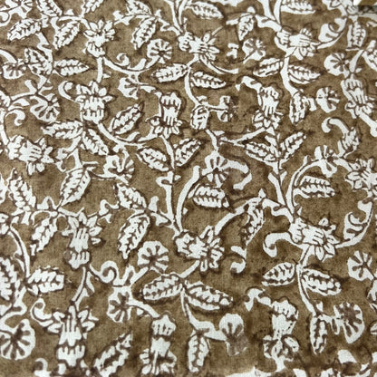 paisley block print cotton tablecloth bronze and white