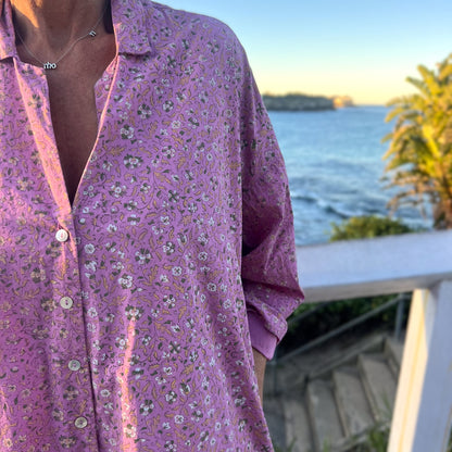 poplin block printed collar dress 151