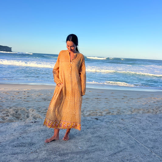 hand block printed cotton dress 157