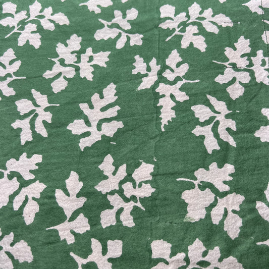 4 x block print peony cotton napkin green