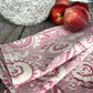 musk block print cotton tablecloth pink & natural