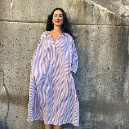 cotton block print maxi dress 195