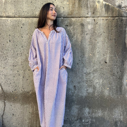cotton block print maxi dress 195