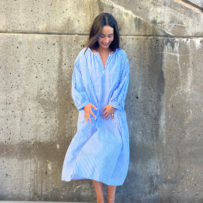 cotton block print maxi dress 194