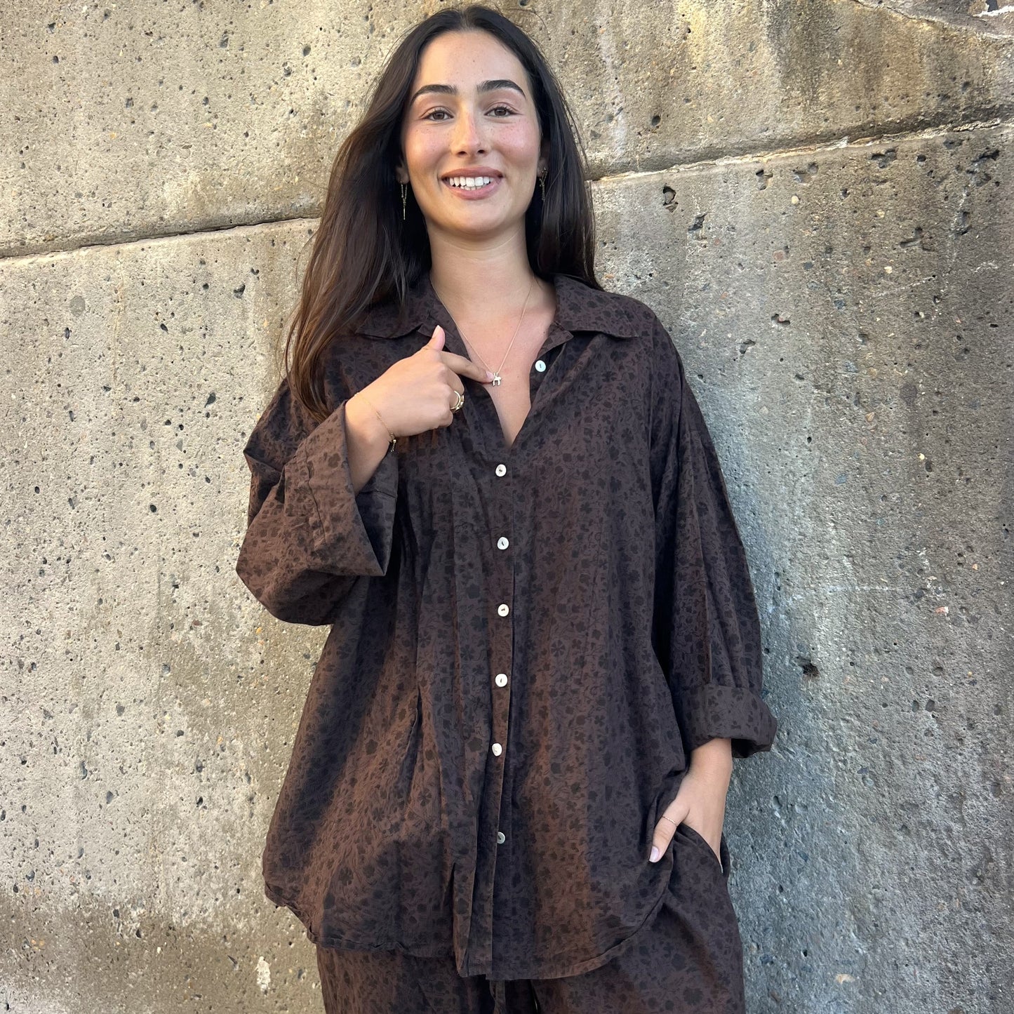 block print collar button down shirt 33