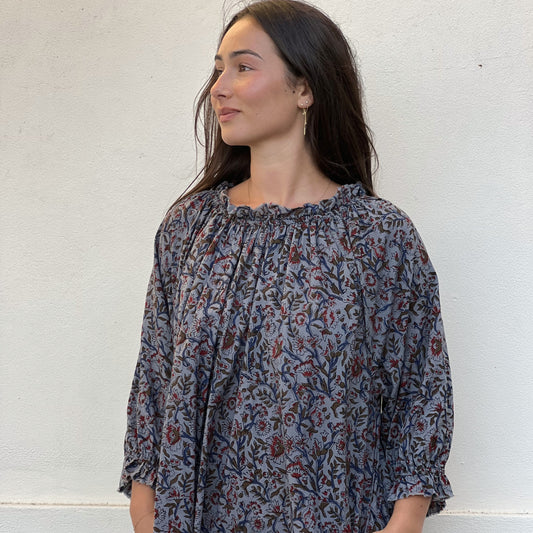 floral cotton ruffle  dress 193