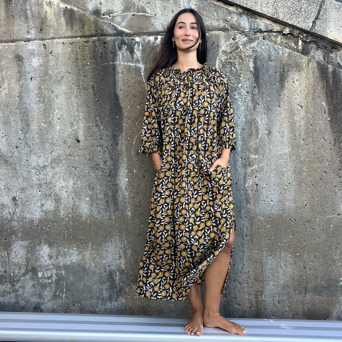 floral cotton ruffle  dress 192