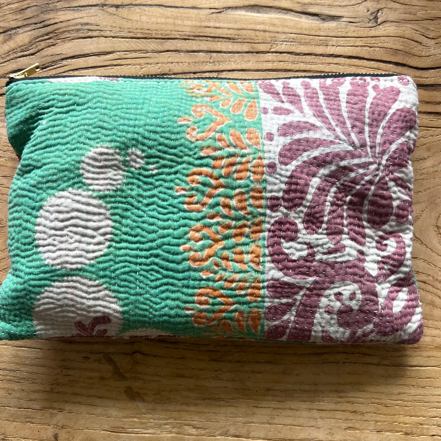vintage kantha pouch small