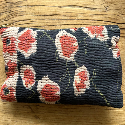 vintage kantha pouch small