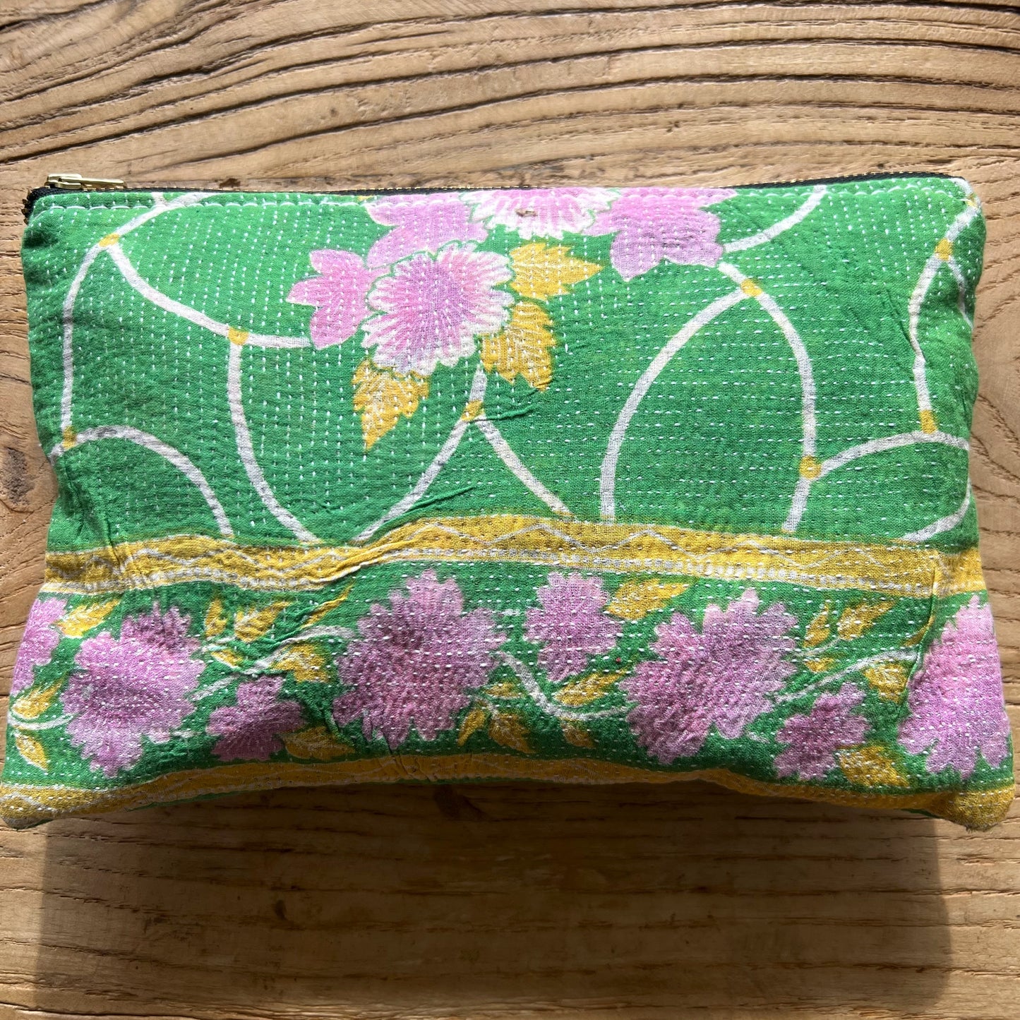 vintage kantha pouch small