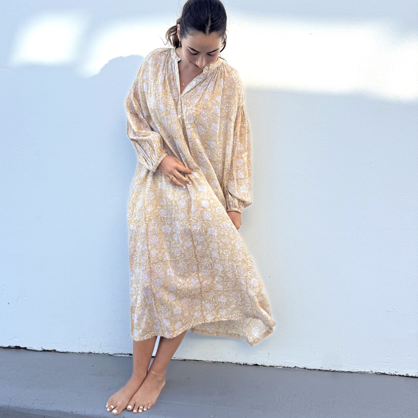 hand block printed cotton dress 189