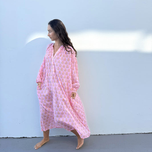 hand block printed cotton dress 188