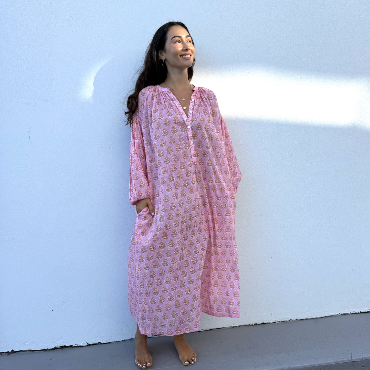 hand block printed cotton dress 188