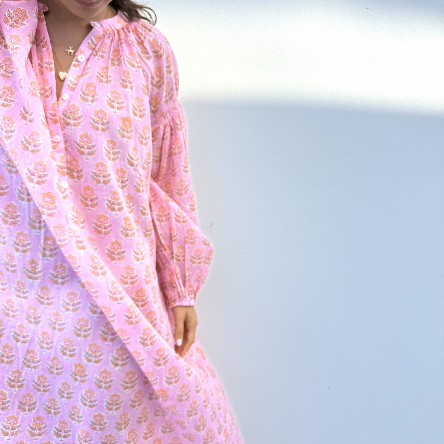 hand block printed cotton dress 188