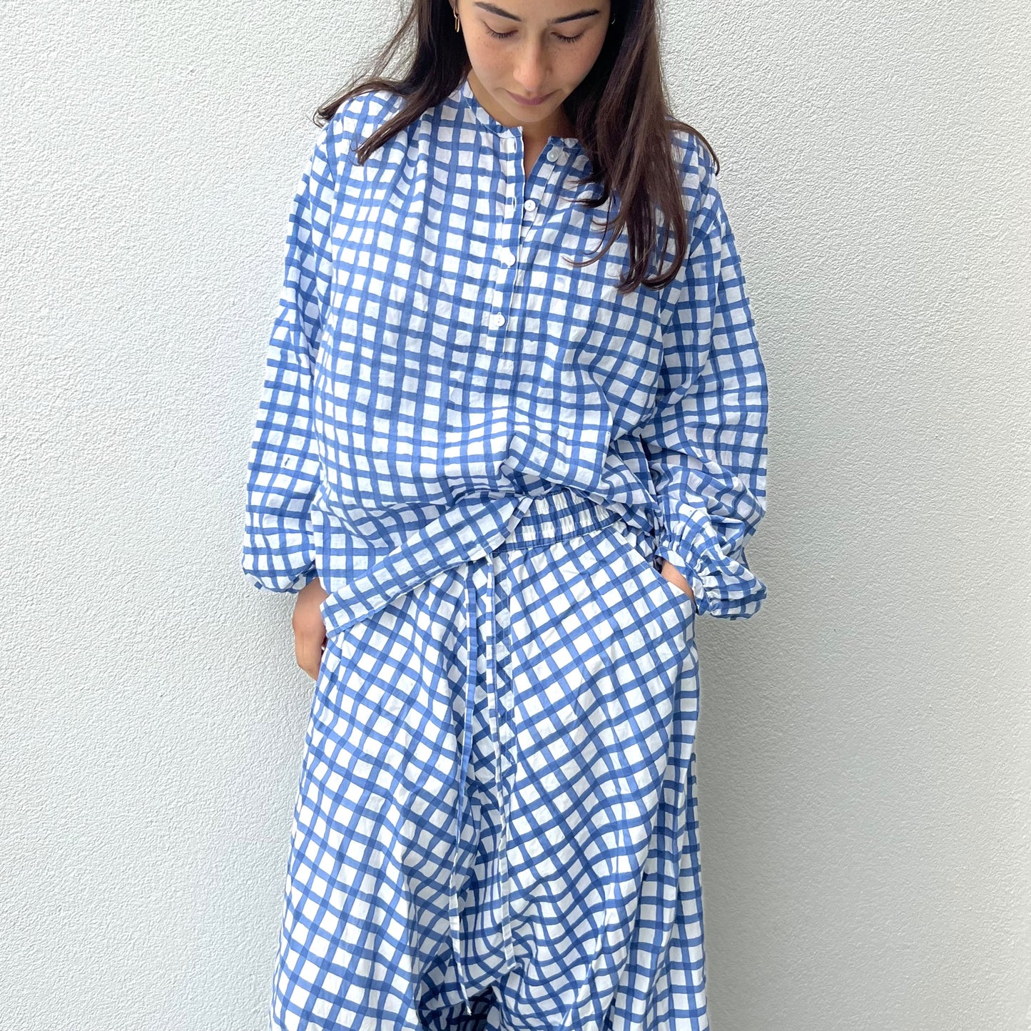 blockprint check cotton shirt 6