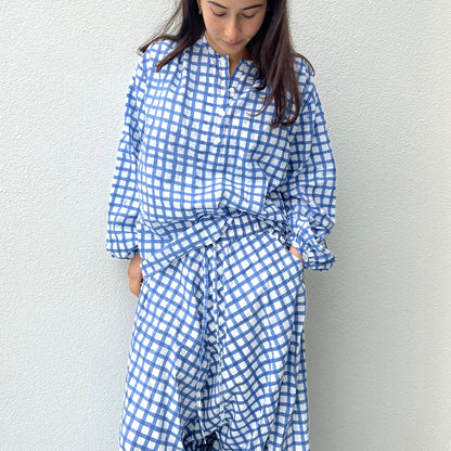 blockprint check cotton shirt 6