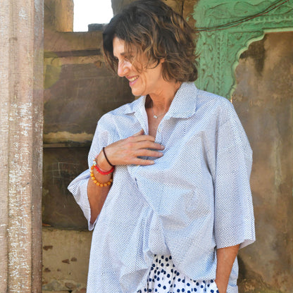 block printed collar shirt 30