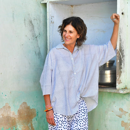 block printed collar shirt 30