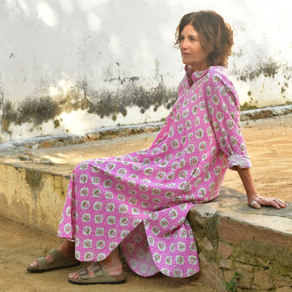 hand block printed cotton dress 166