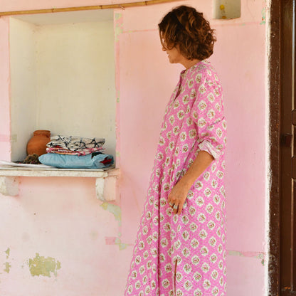 hand block printed cotton dress 166