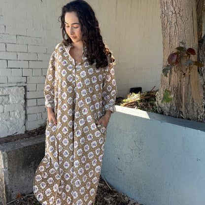 hand block printed cotton dress 167