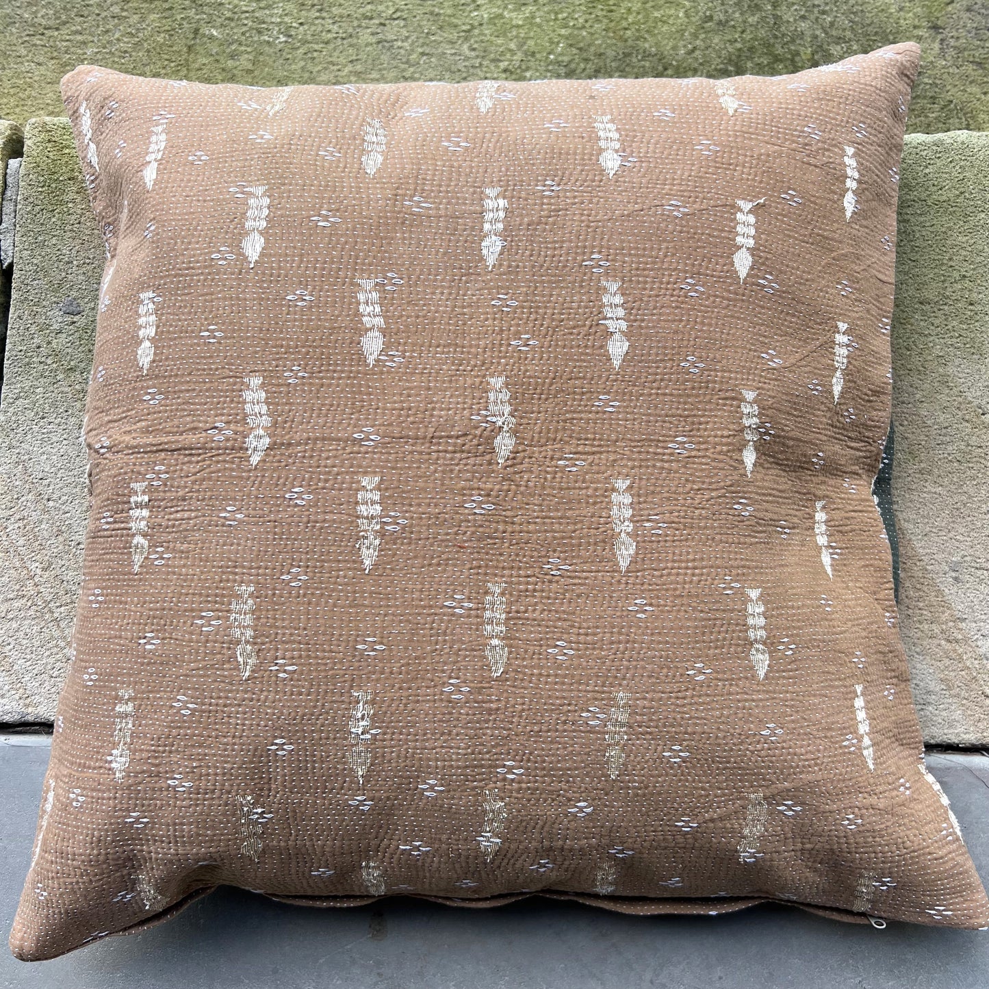 vintage kantha cushion