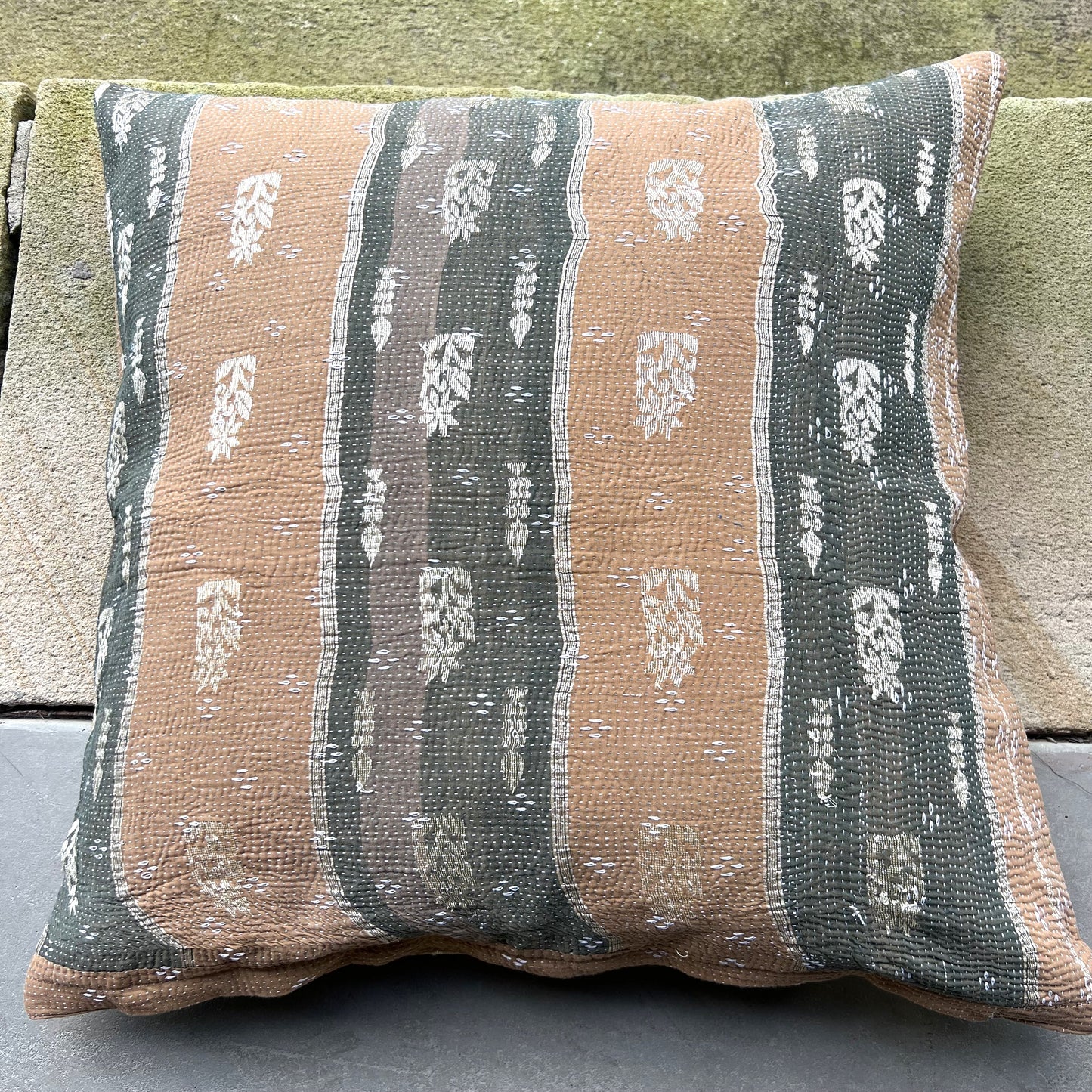 vintage kantha cushion