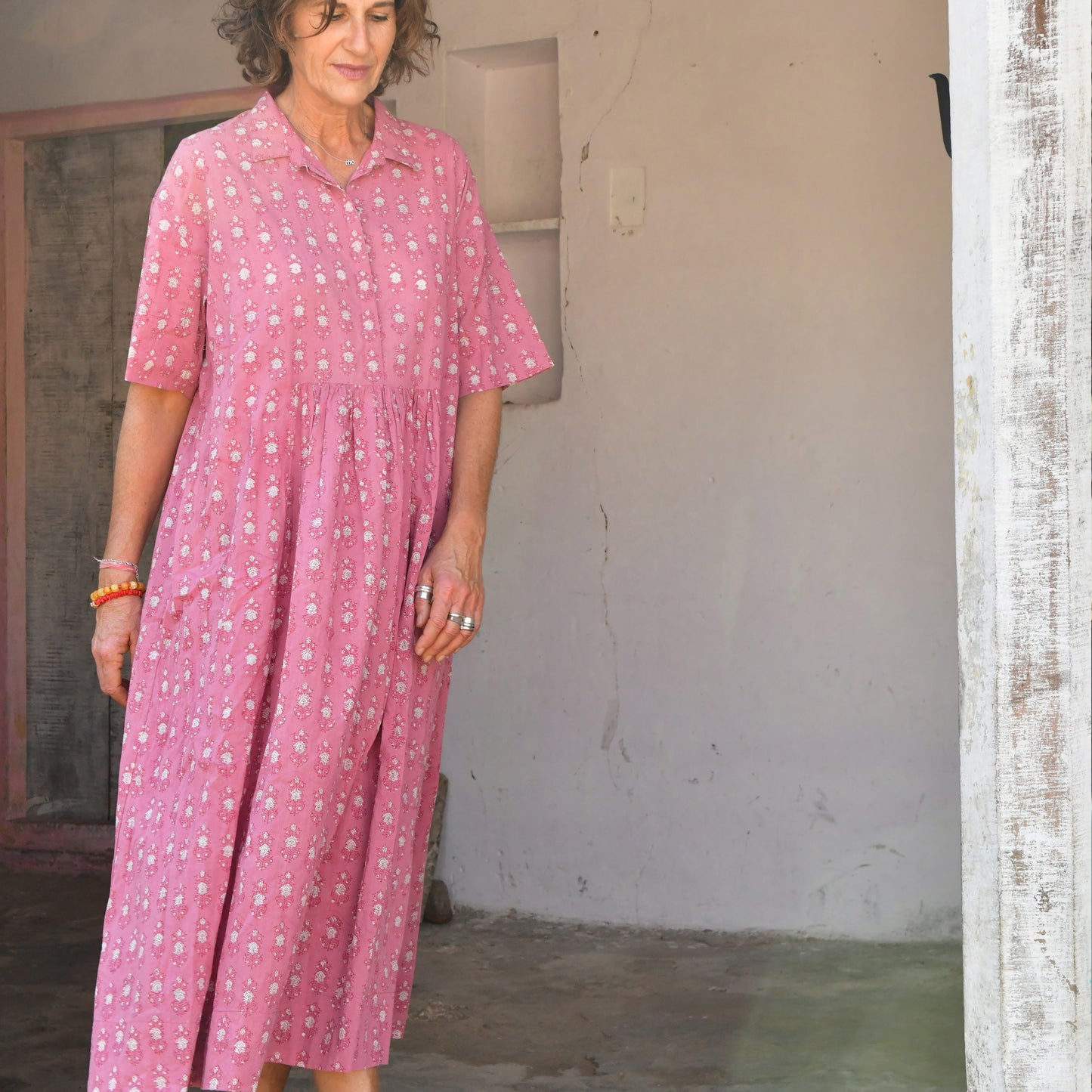 cotton collared dress 176