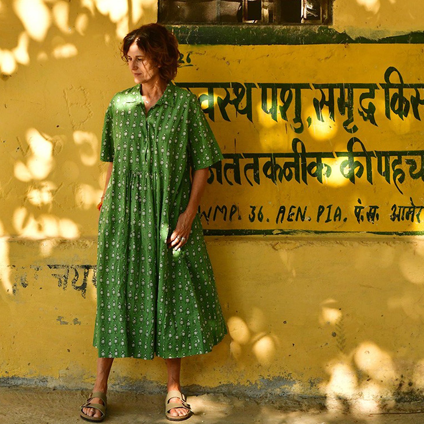 cotton collared dress 175