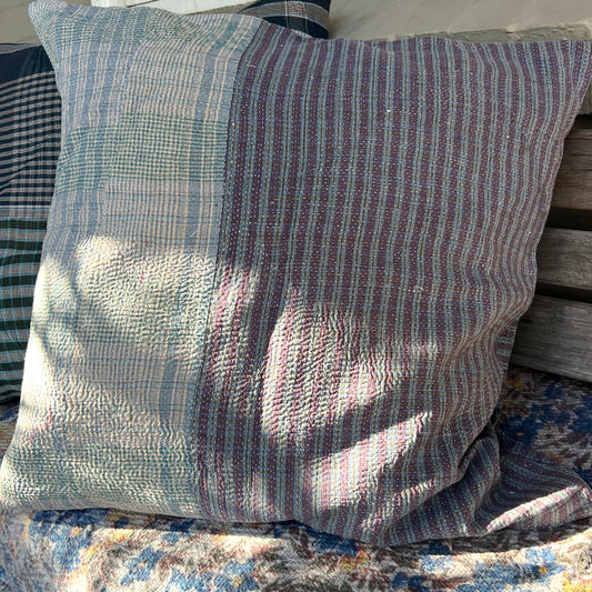 vintage kantha cushion