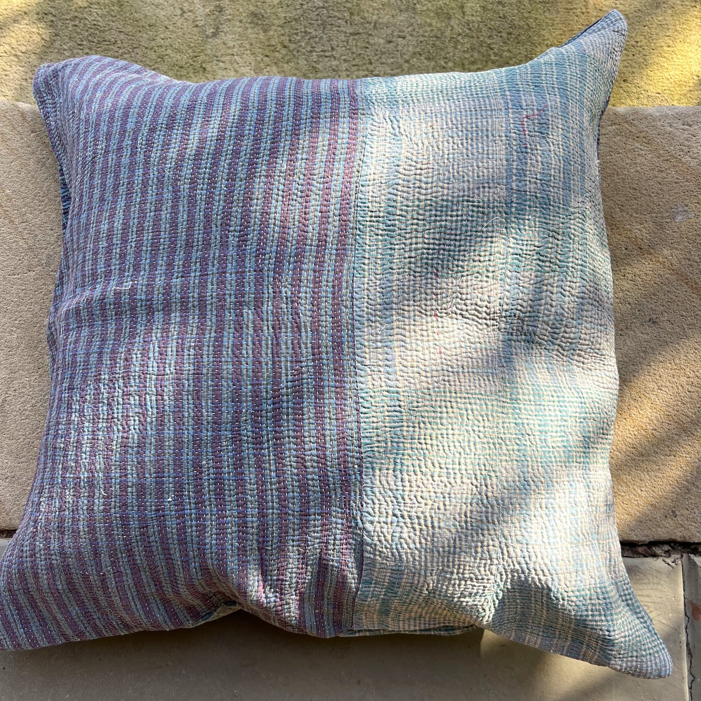 vintage kantha cushion