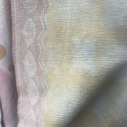 pastel vintage kantha quilt