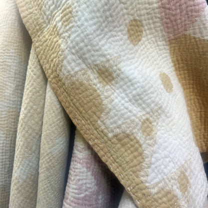 pastel vintage kantha quilt