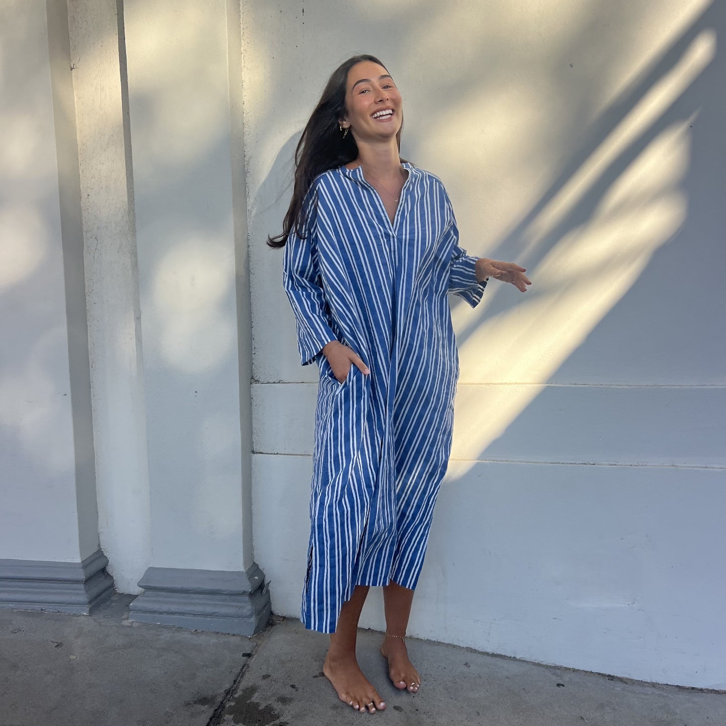 hand block printed cotton kaftan 190