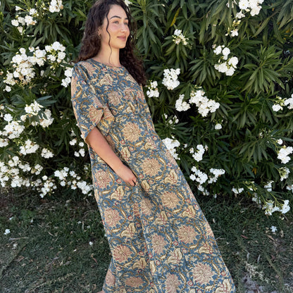 cotton batwing kalamkari dress 169