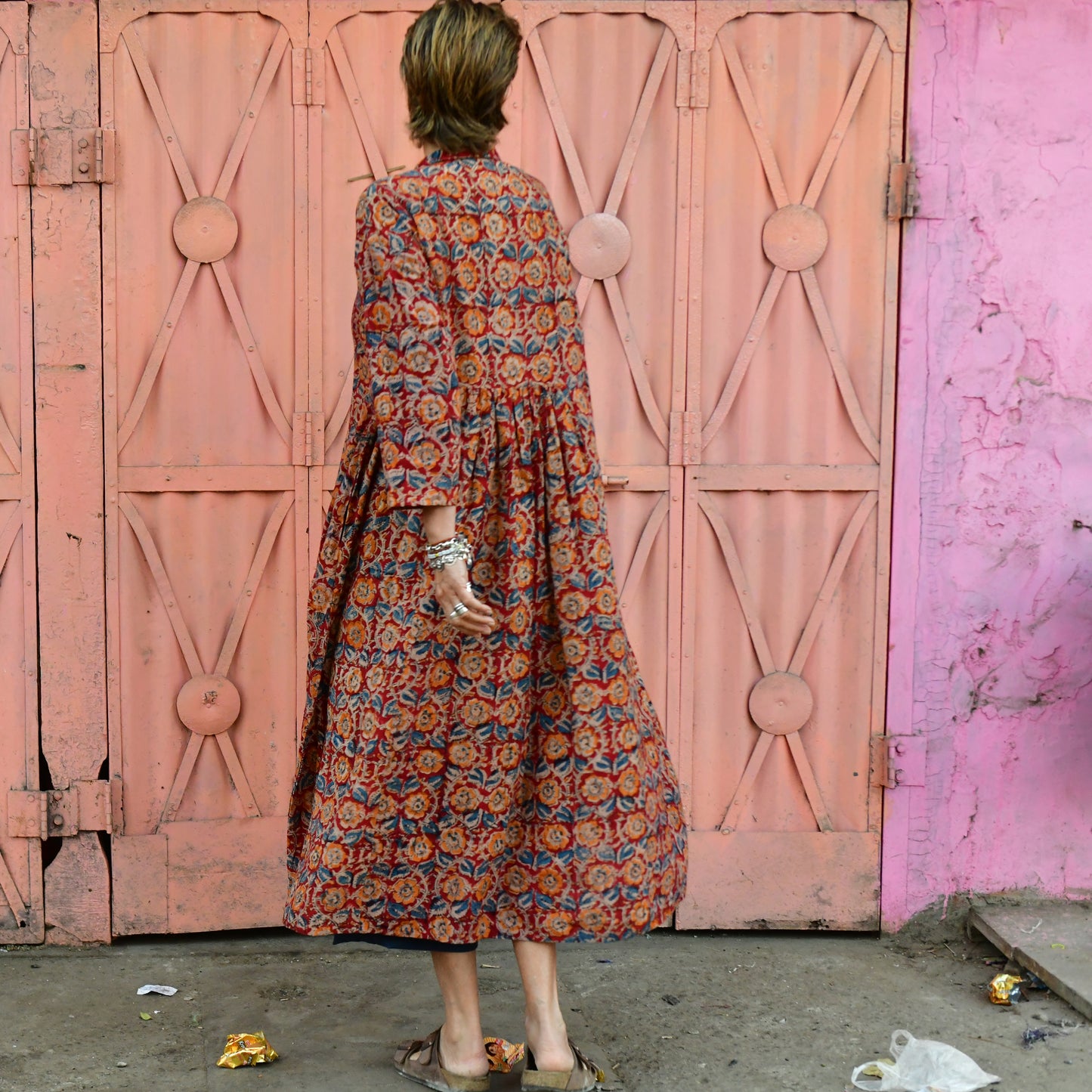 cotton collared  kalamkari dress 131