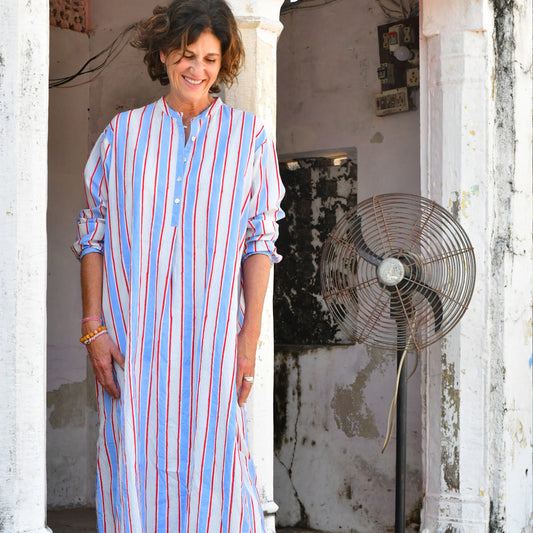 hand block printed cotton dress 172