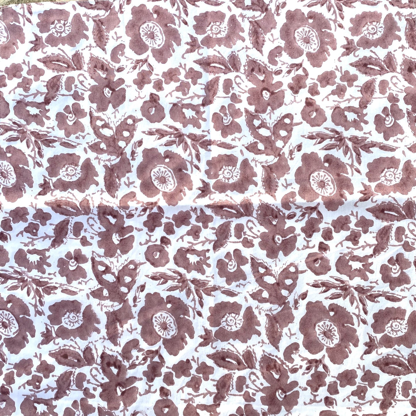4 x block print floral vintage cotton napkin dusty pink