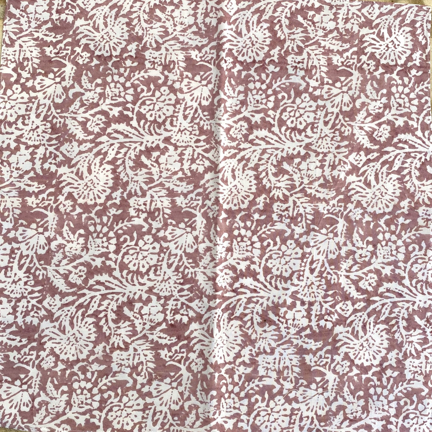 4 x block print leaf cotton napkin dusty pink