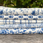 stripe blue block print cotton tablecloth